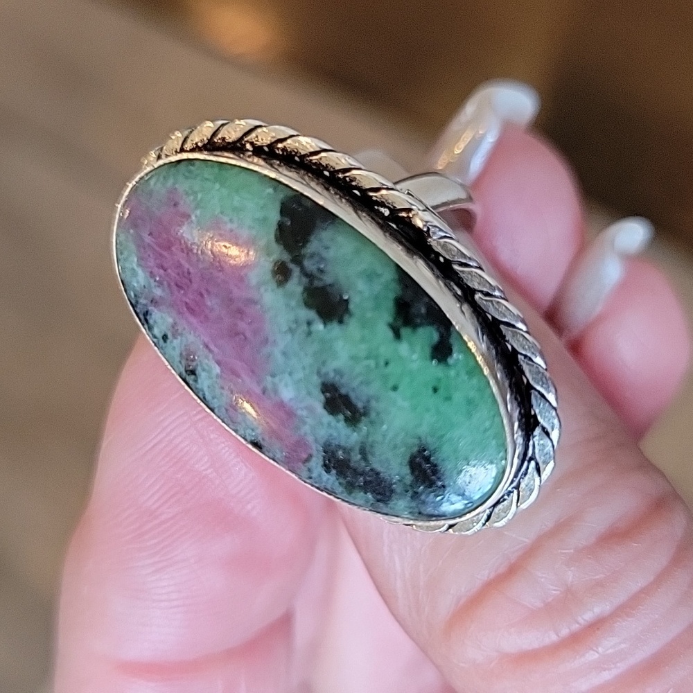Ruby Zoisite 925 Sterling Silver Ring